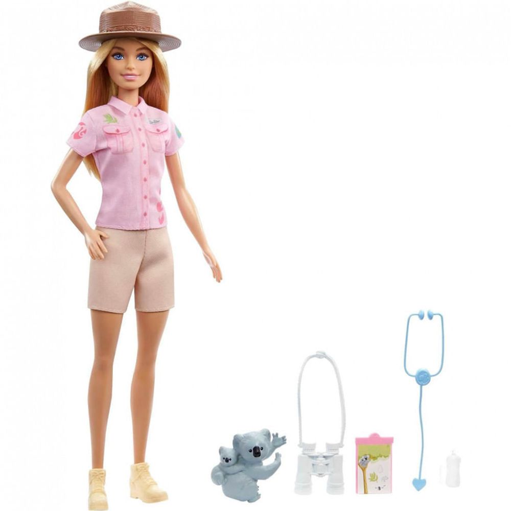 Boneca Barbie Zoóloga com Acessórios e Animais, Rosa