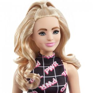 Boneca Barbie Fashionista com Roupa Estampada Girl Power e Acessórios, Rosa  - Dular