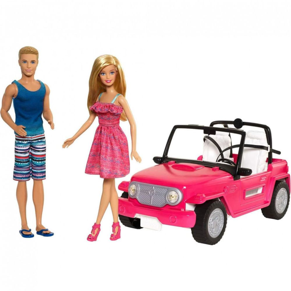 Carro da Barbie e do Ken para Viagem de Praia, Rosa - Dular