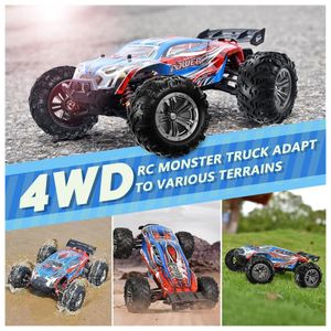 1 16 carros RC sem escova 55 kmh de alta velocidade grande carro de controle  remoto 4x4 Off Road Monster Truck - Dular