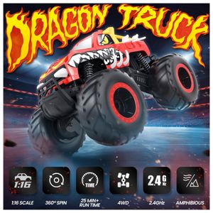 DEERC 1 hibious RC Monster Trucks IPX7 Carro de controle remoto à prova  dágua 4WD Dual Motors Todo o terreno Off Road 2 - Dular