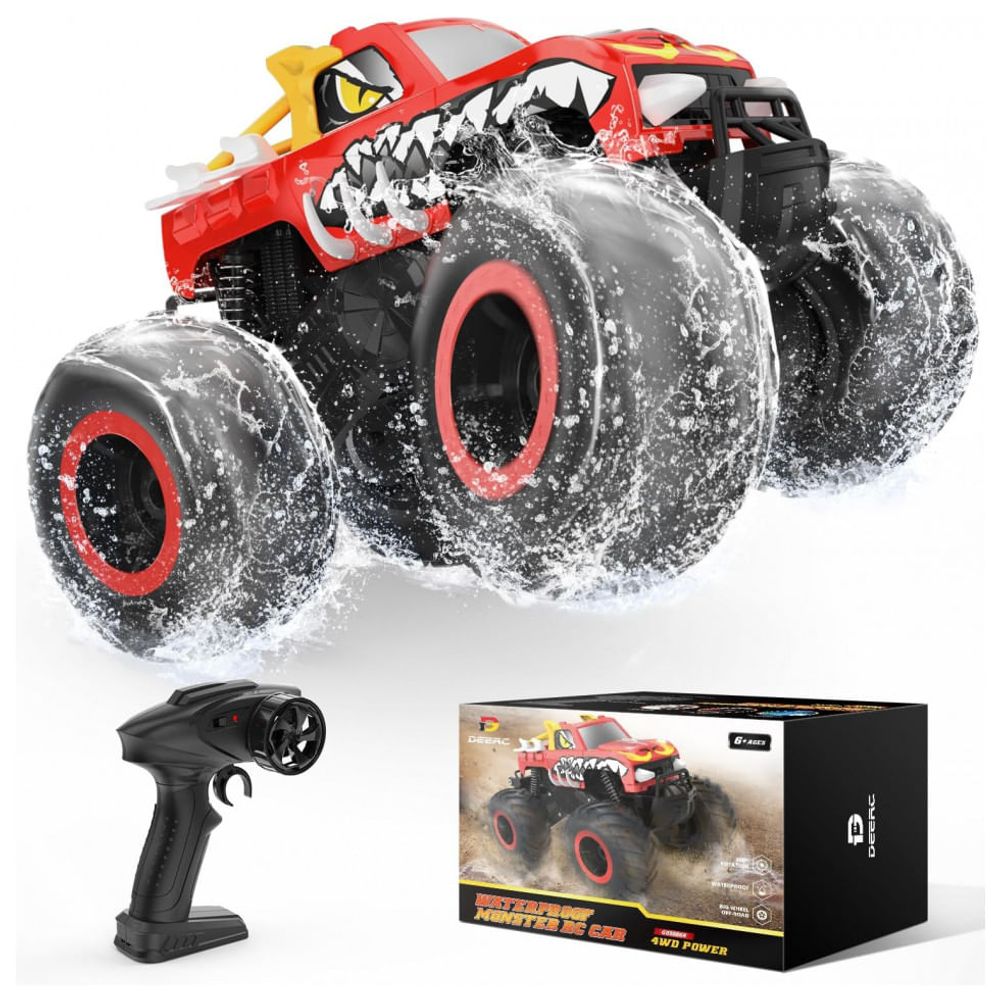 DEERC 1 hibious RC Monster Trucks IPX7 Carro de controle remoto à prova  dágua 4WD Dual Motors Todo o terreno Off Road 2 - Dular