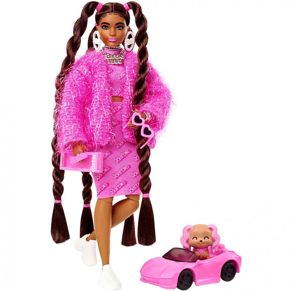 Barbie Boneca e conjunto de moda, roupas Barbie com acessórios de armá