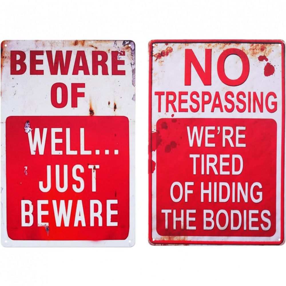 Decora o de Halloween Placas de Halloween Retro Chic Metal Signs