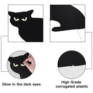 Kit Decoração para Halloween 6 Estacas de Gato Preto com Olhos Brilhantes  no Escuro - Dular