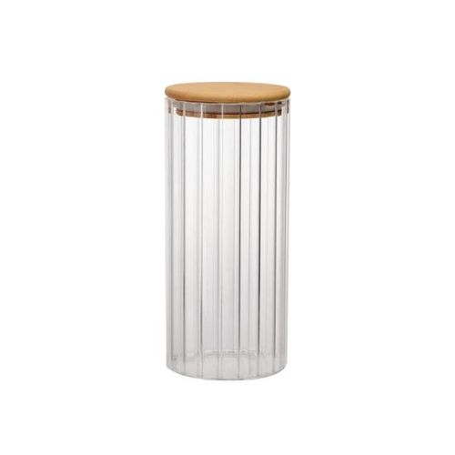 Porta mantimentos em vidro com tampa em bambu Dynasty 1 litro incolor 29185