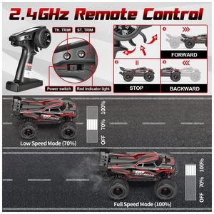 1/16 Controle Remoto Modelo de Carro 4 Wheel Drive 2.4ghz Pvc