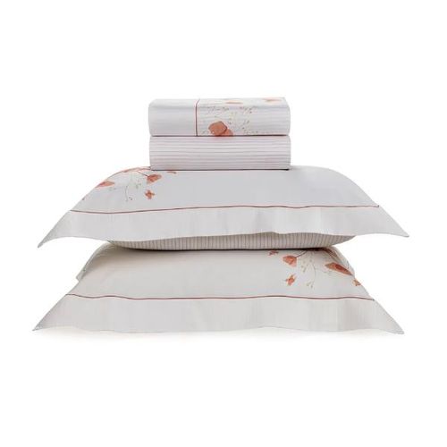 Jogo de lençol Trussardi Pallaveri 300 fios 100% Algodão Queen Estampado Jogo de lençol Trussardi Pallaveri 300 fios 100% Algodão Queen Estampado