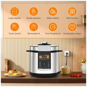 Panela de Pressão Elétrica em Cerâmica 10 em 1, 8L com 28 Predefinições e  Painel de LED, 110V, Instant Pot, Preta - Dular