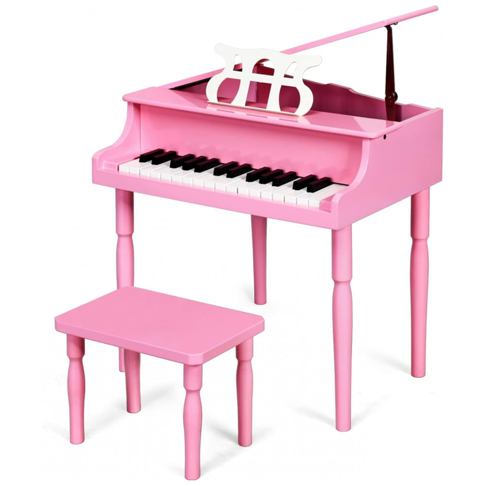 Piano Clássico Infantil com 30 Teclas, Banco, Tampa de Piano e Suporte para  Partitura, Goplus, Rosa - Blumenau