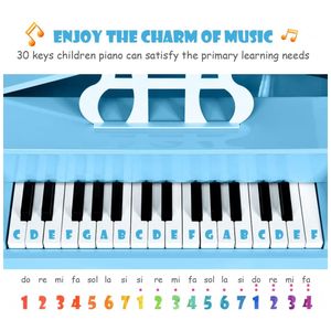 Piano Clássico Infantil de Madeira com 30 Teclas com Banco, 4 Pernas e  Suporte para Partitura, Goplus, Colorido - Dular