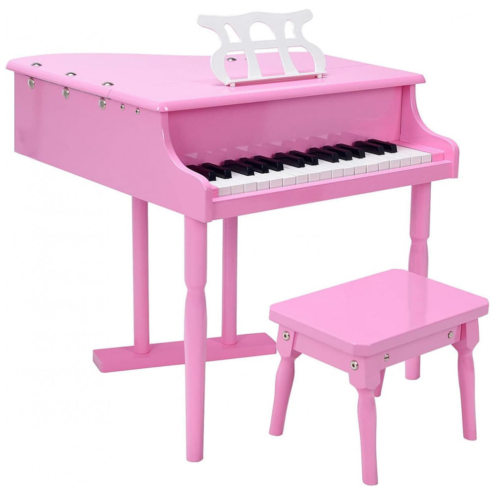 Piano de Madeira Acústico Infantil com 30 Teclas Preto Instrumentos  Musicais Bambalalão Brinquedos Educativos