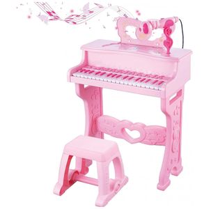 Piano Clássico Infantil de Madeira com 30 Teclas com Banco, 4 Pernas e  Suporte para Partitura, Goplus, Colorido - Dular