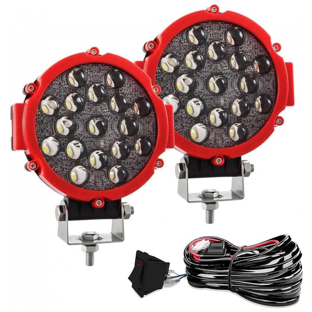 Lâmpadas de LED redonda para veículos Off Road, luz de LED industrial