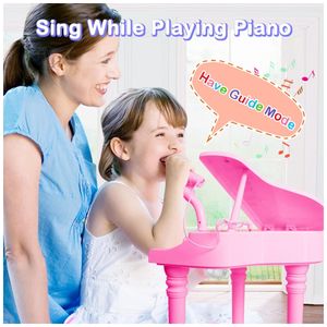 Piano Clássico Infantil com 30 Teclas, Banco, Tampa de Piano e Suporte para  Partitura, Goplus, Rosa - Blumenau