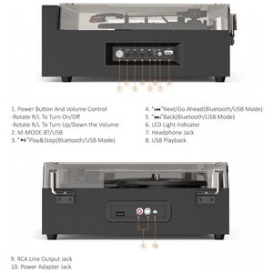 ION Toca Discos Vinil com Alto Falantes Embutido e Saída USB para Conversão  de 3 Velocidades, 110V - Dular