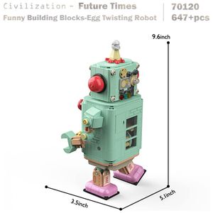 Kit de Construção Robô Engraçado com Jogo de Torção de Ovo e 647 Peças,  JMBricklayer, Verde - Dular