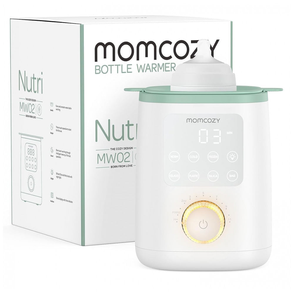 Aquecedor de Mamadeiras 9 em 1 Preserva os Nutrientes do Leite Materno,  110V, Momcozy Nutri, Branco - Dular