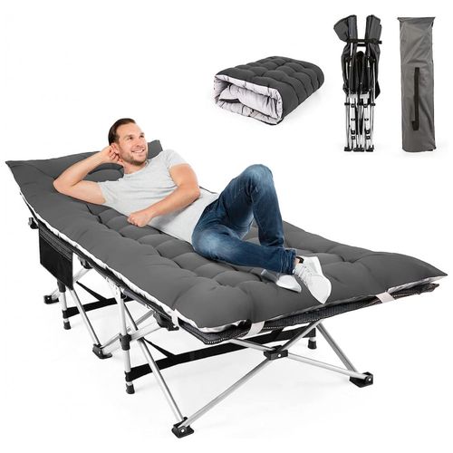 Cama Dobrável Portátil para Acampamento de Qualidade Leve e Resistente,  Suporta 408 kg, Homdox, Cinza - Dular