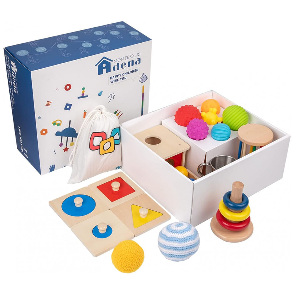 Kit de Brinquedos Montessori Sensoriais para Bebês de 6 a 12 Meses