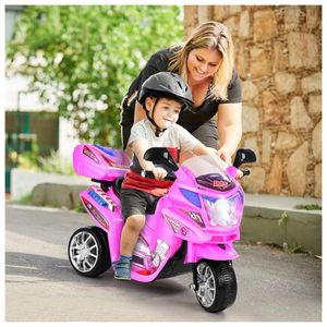 Moto Elétrica Infantil a Bateria 6V com Sons e Luzes, Idade Rec 3 a 6 Anos,  OLAKIDS, Rosa - Dular