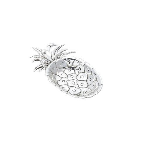 Bandeja retangular em zamac Lyor Pineapple 16,5x10cm silver