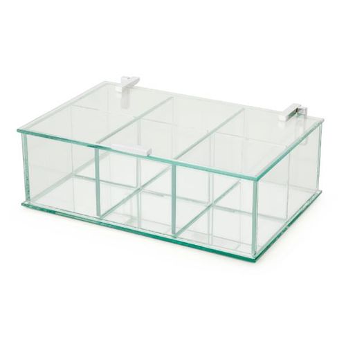 Caixa em vidro e alumínio com fundo espelhado Forma Collection 27,5x18x9,5cm - 2807