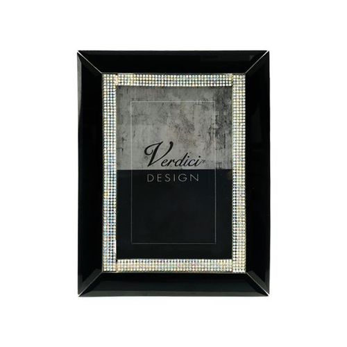 Porta-retratos de vidro Elby Ivy 20x25cm espelhado preto