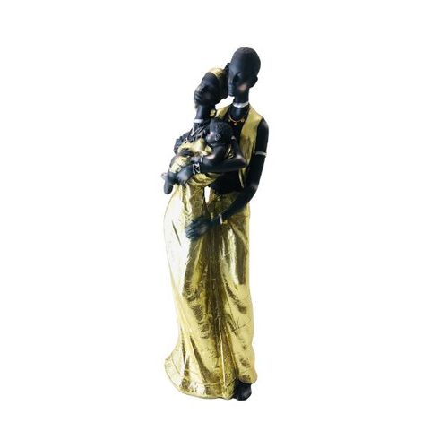 Estatueta de resina Elby Família africana 35cm