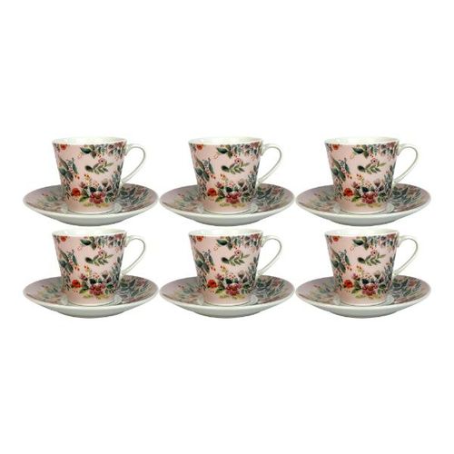 Jogo para café em porcelana Dynasty Mood Coffee 90ml Colorido 12 peças - 28212 - 28212