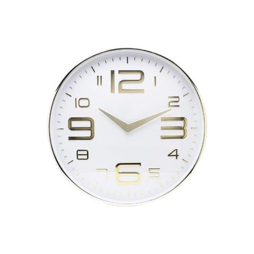 Relógio de parede em plástico Lyor 30,5x4cm branco com dourado