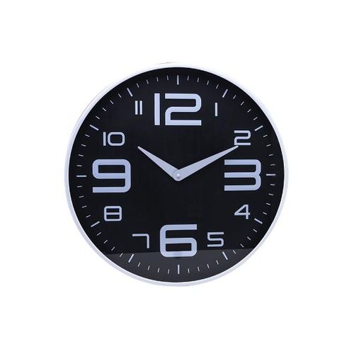 Relógio de parede em plástico Lyor 30,5x4cm preto com branco