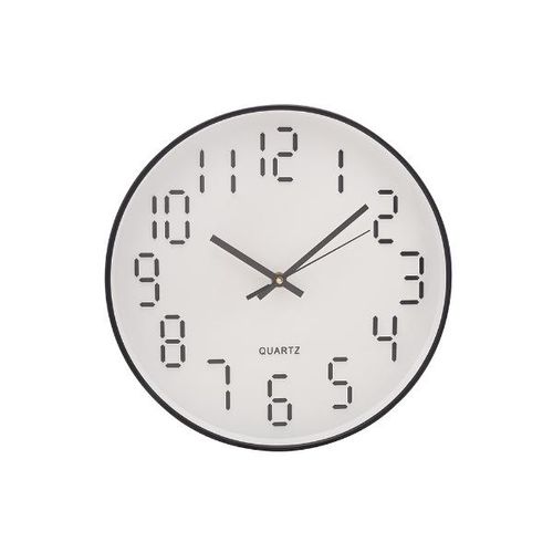 Relógio de parede em plástico Lyor Quartz 30,5x4cm branco com preto