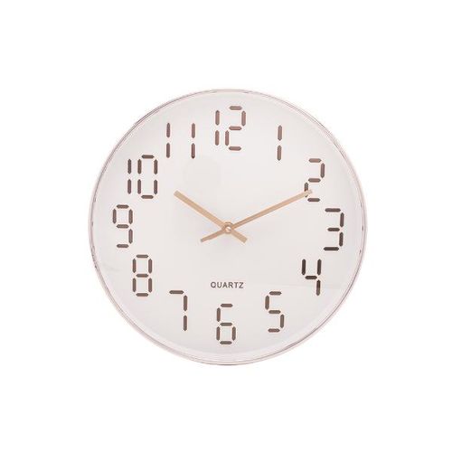 Relógio de parede em plástico Lyor Quartz 30,5x4cm branco com rosé