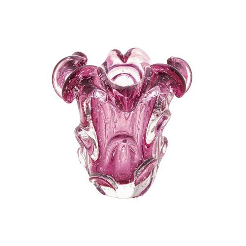 Vaso em vidro Lyor Italy 15x16cm rosa