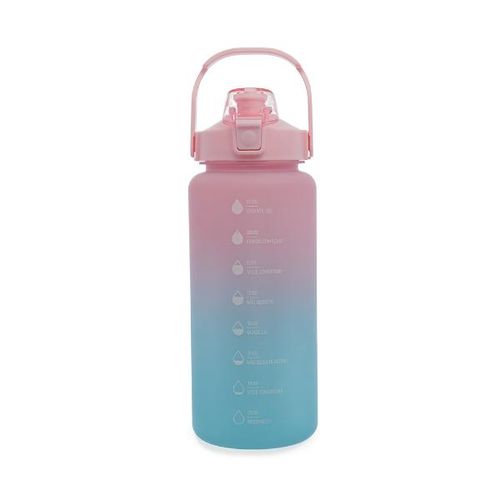 Garrafa Squeeze em policarbonato Lyor Degradê 2 litros rosa e azul
