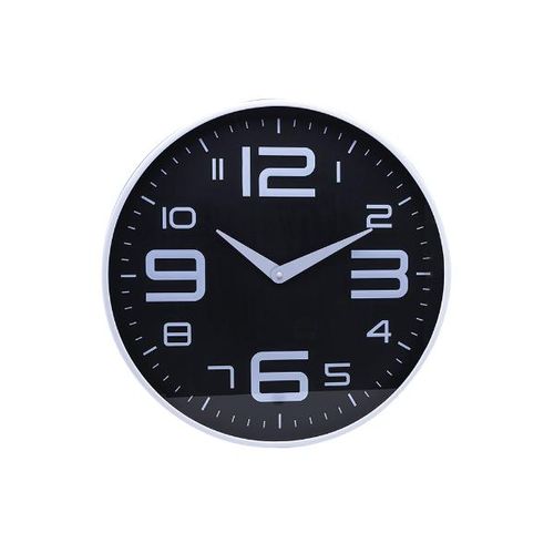 Relógio de parede em plástico Lyor 25x4cm preto com branco