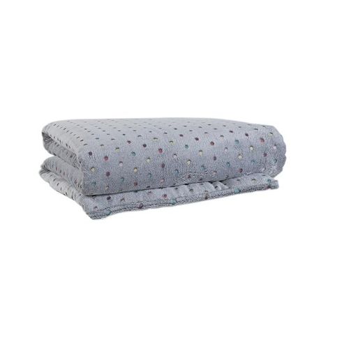 Cobertor Flannel Confette Andreza Casal 1,80mx2,20m Cinza