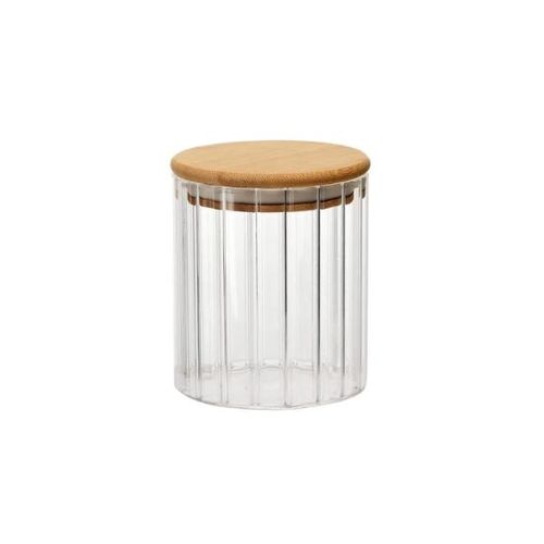 Porta mantimentos em vidro com tampa em bambu Dynasty 500ml incolor 29183