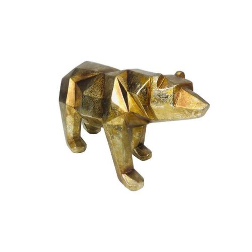 Estatueta de resina Elby Urso 18cm dourado