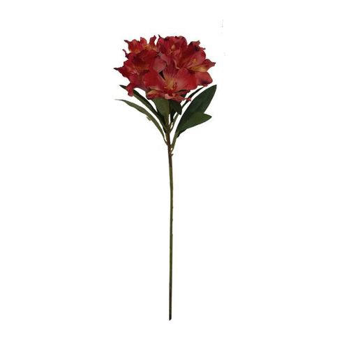 Haste Astromélia 6 flores em plástico Brilliance 60cm vermelha