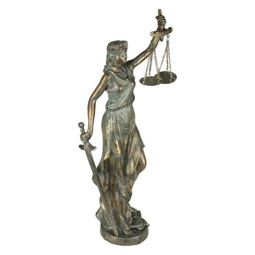 Figura Decorativa Royal Decor Dama Justiça 39x16cm prateada