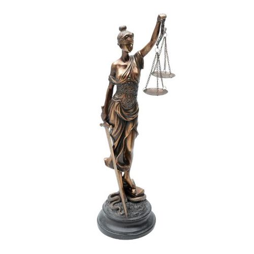Figura Decorativa resina Royal Decor Dama Justiça 16x54cm