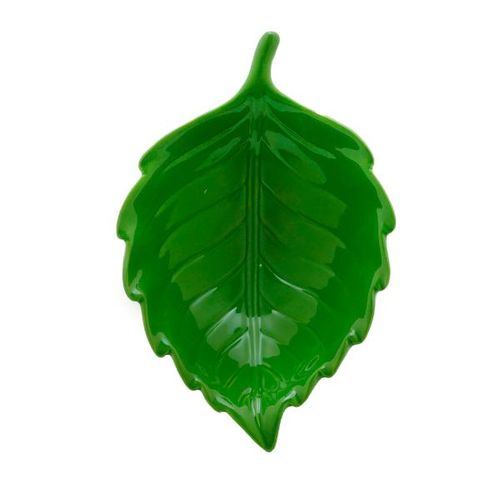Folha Decorativa cerâmica Royal Decor 20x14x6cm verde