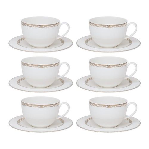 Jogo de xícaras chá em porcelana Strauss Lumière 270ml 6 peças