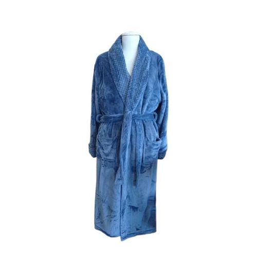 Roupão Unissex Domani Flannel Mink Silk Touch TAM P Azul