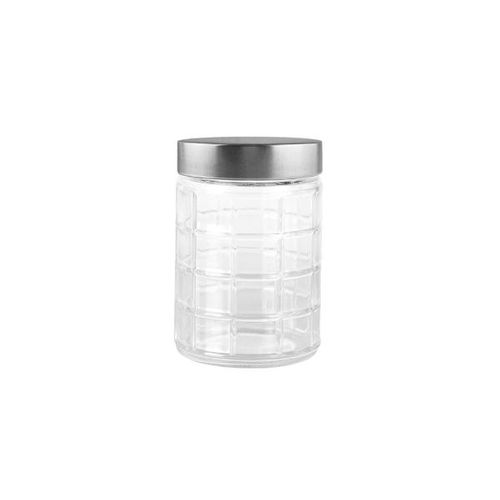 Porta mantimento redondo em vidro Dynasty 1,7 litro prata 58345