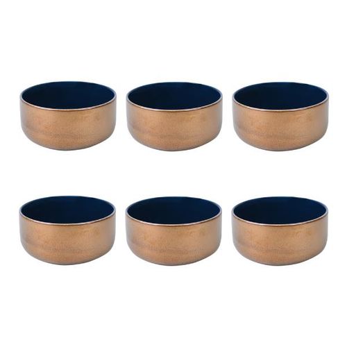 Jogo de bowls em cerâmica L'Hermitage Keramie 6 peças azul