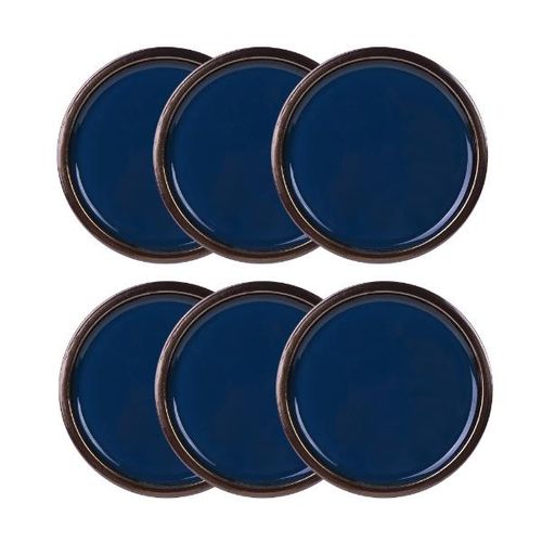 Jogo de pratos raso L'Hermitage Keramie 27cm 6 peças azul