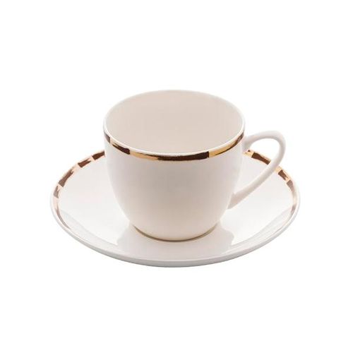 Xícara de chá com pires em porcelana Lyor Bambu 200ml branco
